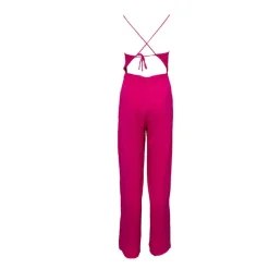 New Combi-pantalon à nouer fuchsia Lisel dos nu Femme Femme Combinaison