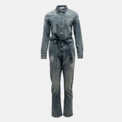 Sale Combipantalon en jean brut avec coeur à strass Femme Femme Combinaison