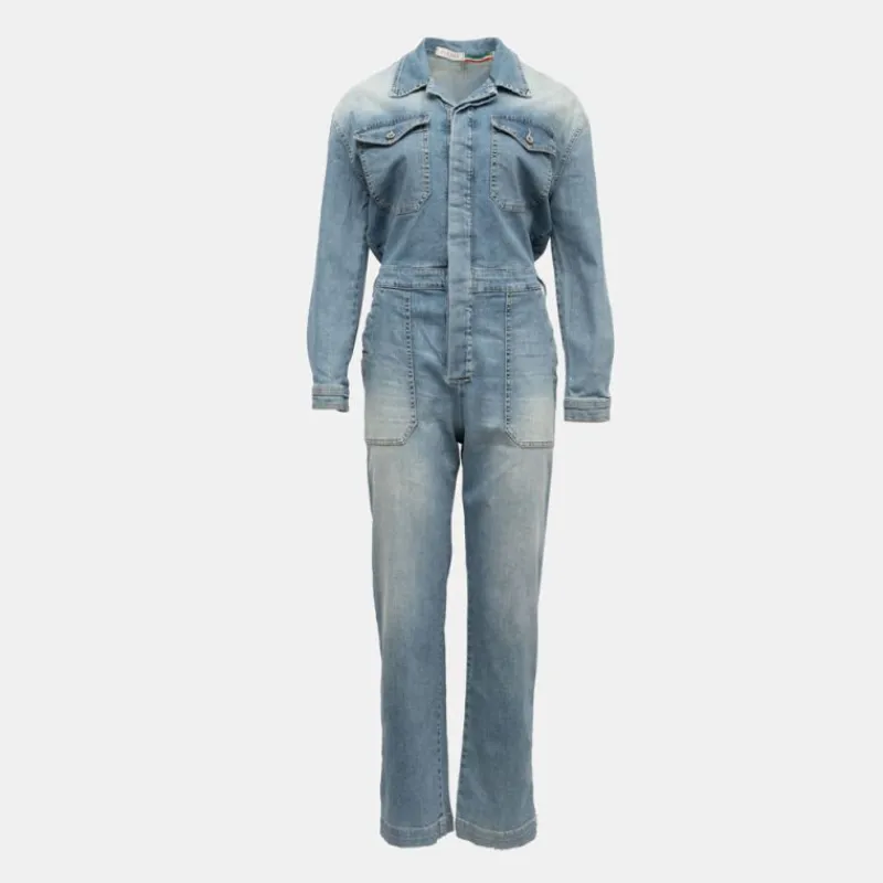 New Combipantalon jean denim délavé Femme Femme Combinaison