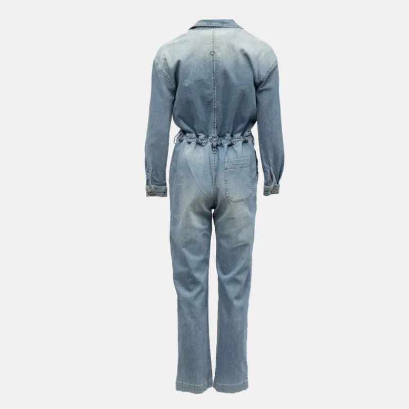 New Combipantalon jean denim délavé Femme Femme Combinaison