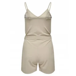 Clearance Combishort col v bretelles réglables ceinture uni Femme Femme Combinaison