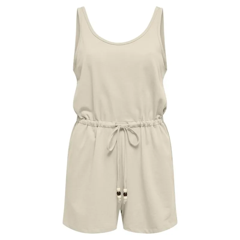 Hot Combishort sans manches avec perles uni Femme Femme Combinaison