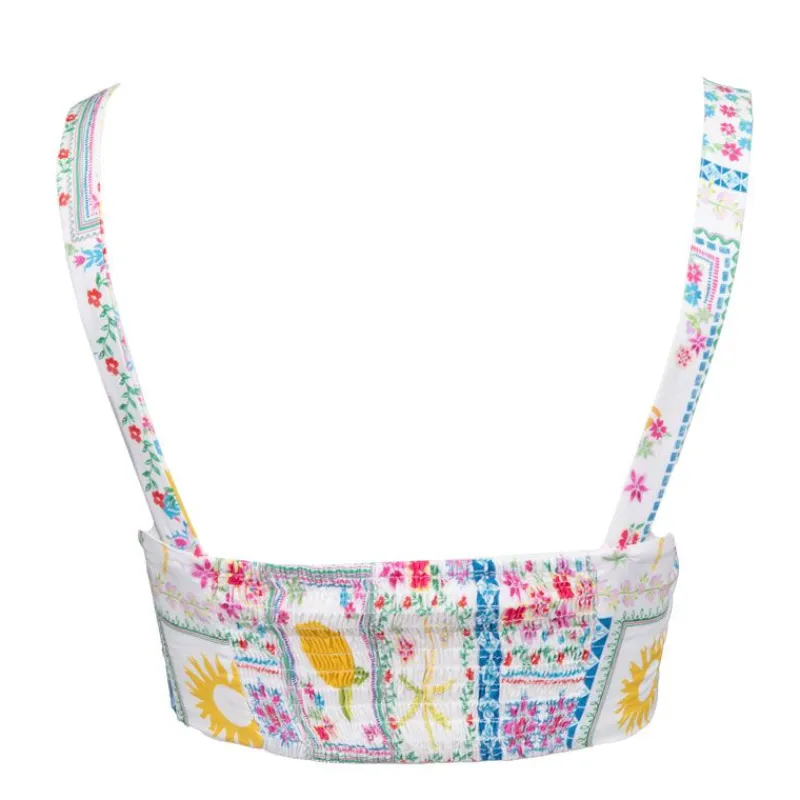 Clearance Corset top carré della à bretelles imprimé Femme Femme Haut, Chemise