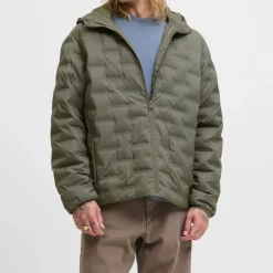 Online Coupe-vent texturé Haston avec capuche couleur olive Homme Homme Veste, Doudoune, Manteau