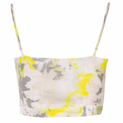 Discount Crop top bretelles blanc motif fantaisie Femme Femme Haut, Chemise