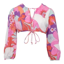 Crop top fleuri manches longues bahia Femme Femme Haut, Chemise