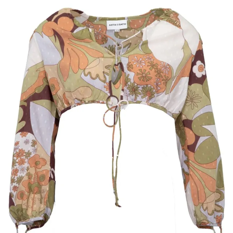 Crop top fleuri manches longues bahia Femme Femme Haut, Chemise