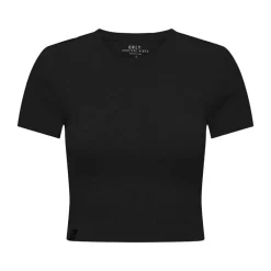 New Crop top manches courtes uni Femme Femme Haut, Chemise