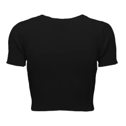 Crop top moulant manches courtes Femme Femme Haut, Chemise|Tee Shirt