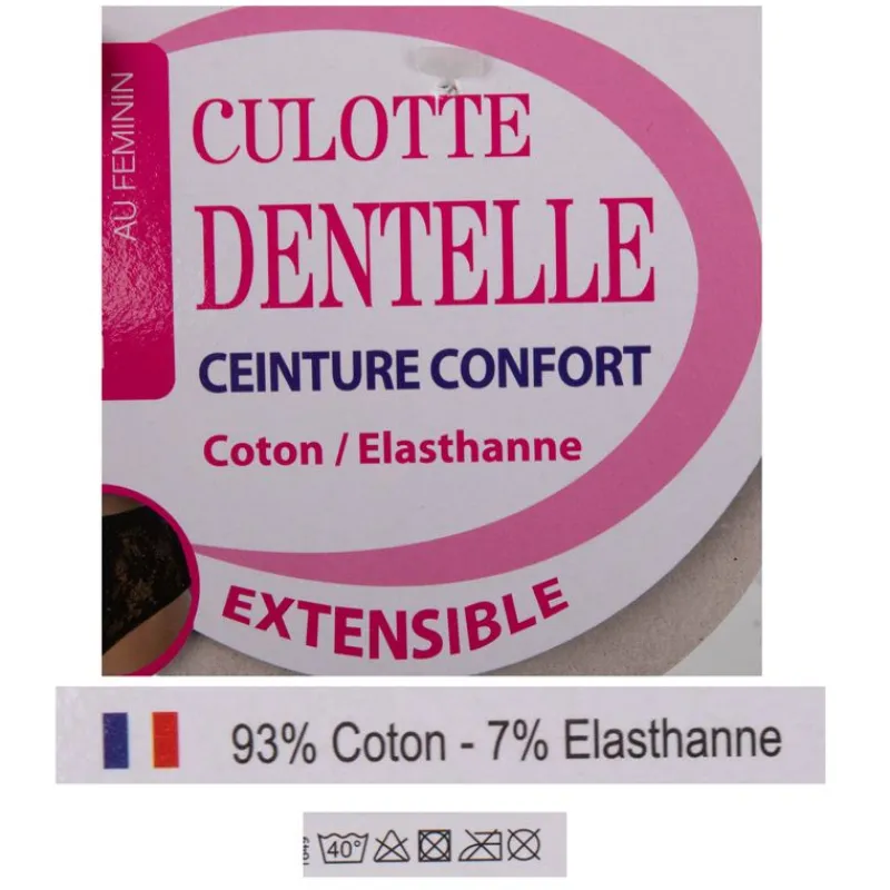 Culotte taille haute dentelle Femme Femme Lingerie