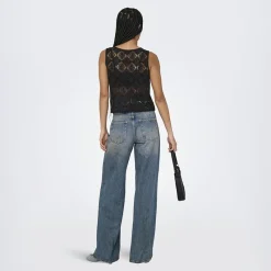 Hot Débardeur à dentelle eva col rond regular Femme Femme Haut, Chemise