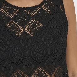 Hot Débardeur à dentelle eva col rond regular Femme Femme Haut, Chemise