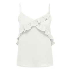 Sale Débardeur à volants avec bretelles ajustables Femme Femme Tee Shirt|Haut, Chemise