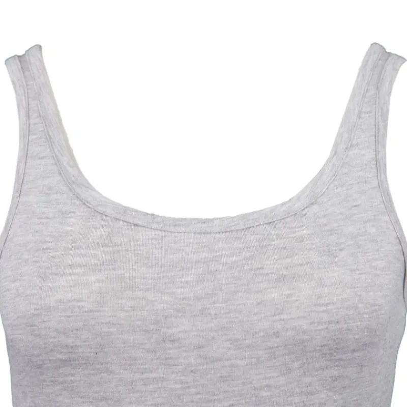 Hot Débardeur ajusté en coton col rond Femme Femme Tee Shirt|Haut, Chemise