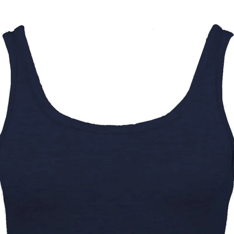 Outlet Débardeur ajusté en coton col rond Femme Femme Tee Shirt|Haut, Chemise