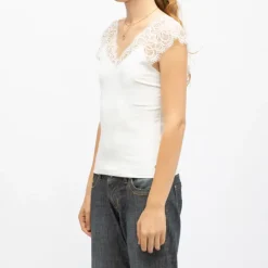 Outlet Débardeur brivia épaule en dentelle col V Femme Femme Haut, Chemise