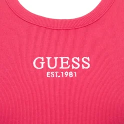 Clearance Débardeur cotelé juicy pink logo brodé Enfant Enfant Tee Shirt