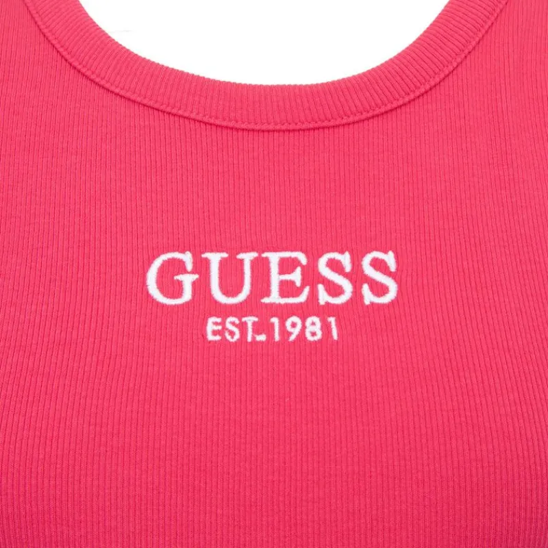 Clearance Débardeur cotelé juicy pink logo brodé Enfant Enfant Tee Shirt