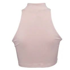 Clearance Débardeur couleur peau cotelé col cheminé Femme Femme Haut, Chemise