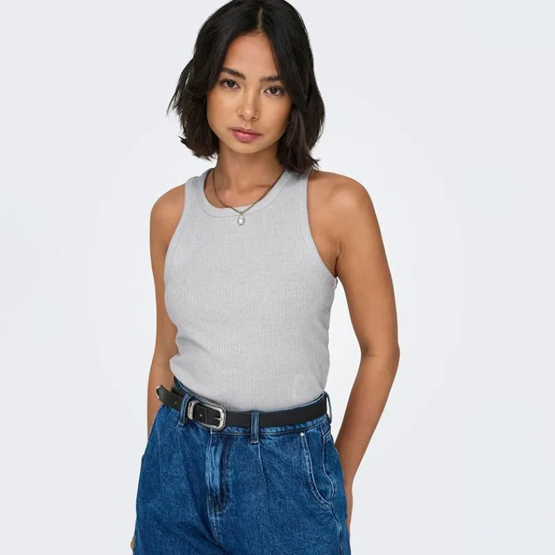 Online Débardeur côtelé Idole basique Femme Femme Tee Shirt|Haut, Chemise