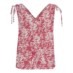 Sale Débardeur décolleté en V imprimé feuilles Femme Femme Haut, Chemise