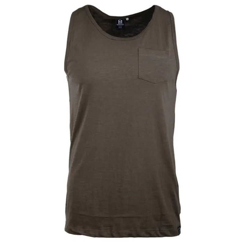 New Debardeur slub uni avec poche malabar Homme Homme Tee Shirt