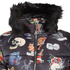 Online Doudoune à capuche avec fourrure Femme Femme Veste, Doudoune, Manteau