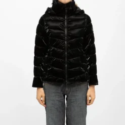 Online Doudoune à capuche zippée mattia col montant black Femme Femme Veste, Doudoune, Manteau