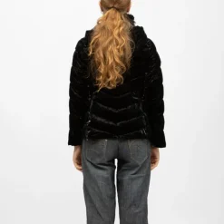 Online Doudoune à capuche zippée mattia col montant black Femme Femme Veste, Doudoune, Manteau