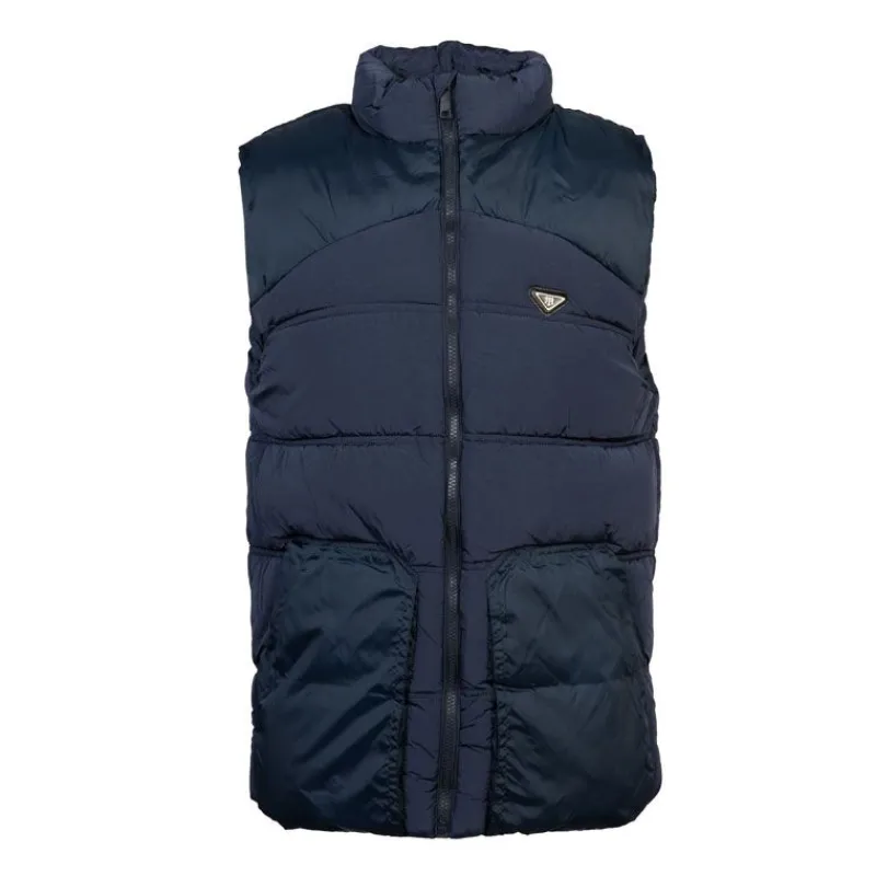 Hot Doudoune bi matière sans manches Hugo col cheminée Homme Homme Veste, Doudoune, Manteau