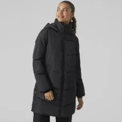 Clearance Doudoune col cheminé mi longue Halsey avec capuche Femme Femme Veste, Doudoune, Manteau