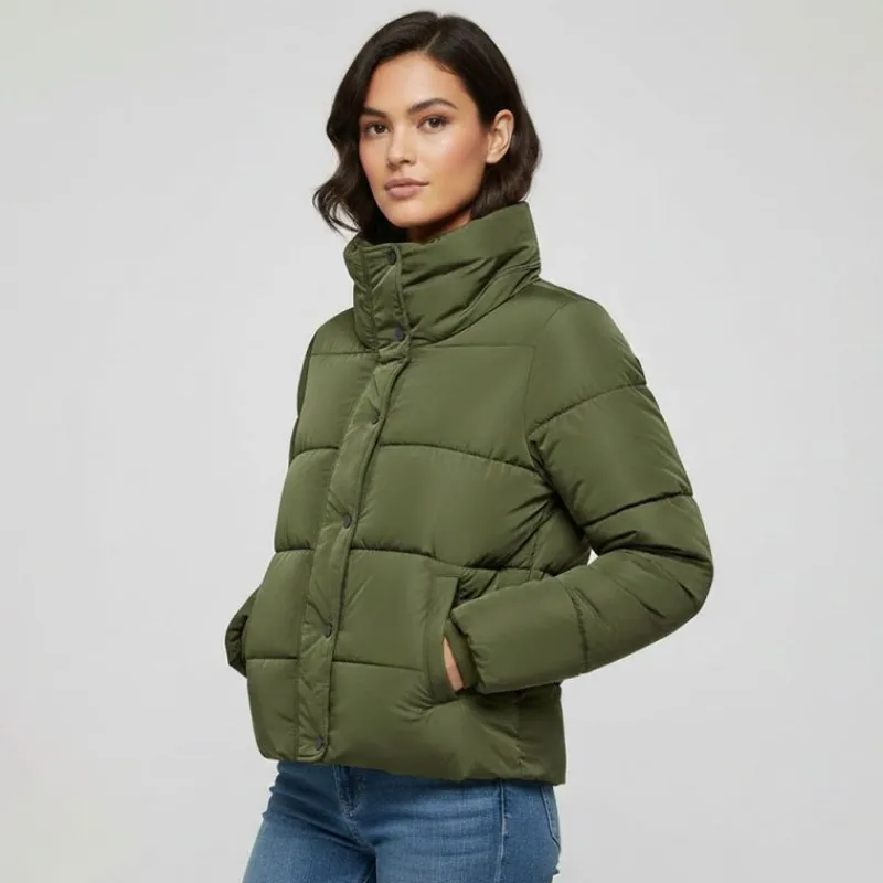 Online Doudoune col montant à pressions Femme Femme Veste, Doudoune, Manteau