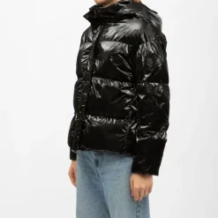 Outlet Doudoune courte à capuche brillant nelly Femme Femme Veste, Doudoune, Manteau