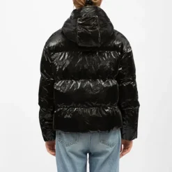 Outlet Doudoune courte à capuche brillant nelly Femme Femme Veste, Doudoune, Manteau