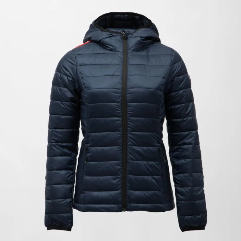 Outlet Doudoune fine couleur unie avec capuche drapeau sur l'épaule Femme Femme Veste, Doudoune, Manteau