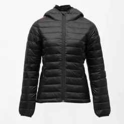 Doudoune fine couleur unie avec capuche drapeau sur l'épaule Femme Femme Veste, Doudoune, Manteau