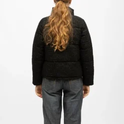 New Doudoune e zippée col montant effet tweed Femme Femme Veste, Doudoune, Manteau