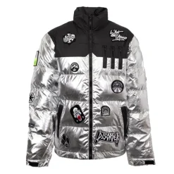 Hot Doudoune patches métallisés Homme Homme Veste, Doudoune, Manteau