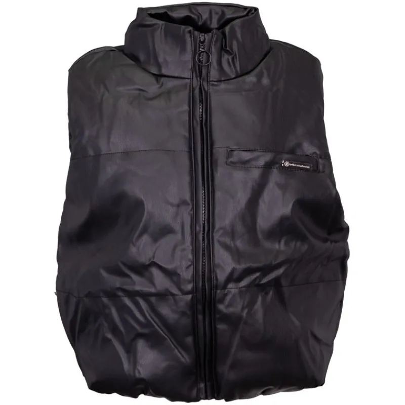 Outlet Doudoune sans manche similicuir zippée col montant Fille Enfant Doudoune, Coupe-Vent