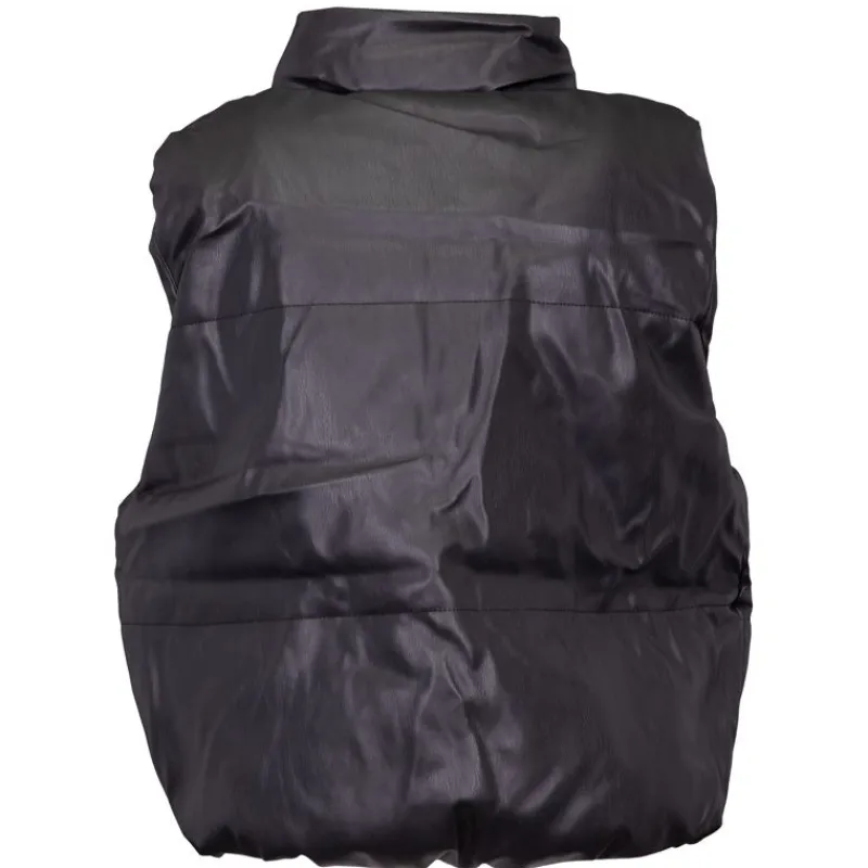 Outlet Doudoune sans manche similicuir zippée col montant Fille Enfant Doudoune, Coupe-Vent