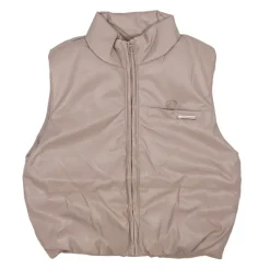 Discount Doudoune sans manche similicuir zippée col montant Fille Enfant Doudoune, Coupe-Vent