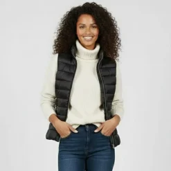 Outlet Doudoune sans manches col montant zippée Femme Femme Veste, Doudoune, Manteau