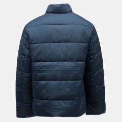 Discount Doudoune unie avec bande colorée navy cesar col montant Homme Homme Veste, Doudoune, Manteau
