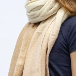 Outlet Echarpe avec franges tricolore en laine 50x200 cm Femme Femme Écharpe, Foulard