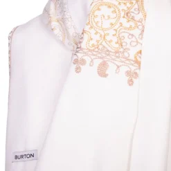 Discount Echarpe he avec broderie beige jaune Lindsay 70x180cm Mixte Femme Écharpe, Foulard