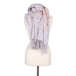 Outlet Echarpe brodé à fleurs Lindsay vert 70x180cm Mixte Femme Écharpe, Foulard