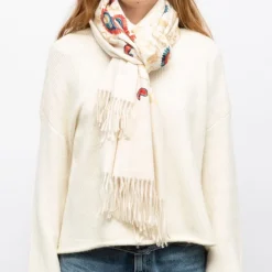 Online Echarpe brodée avec motif cachemire 70x185cm Femme Femme Écharpe, Foulard