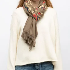 Echarpe brodée avec motif cachemire 70x185cm Femme Femme Écharpe, Foulard