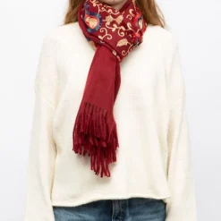 Hot Echarpe brodée avec motif cachemire 70x185cm Femme Femme Écharpe, Foulard