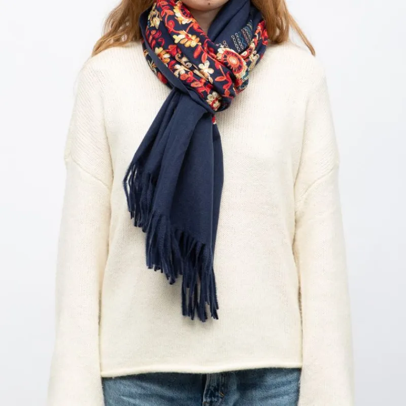 Echarpe broderie colorée70x185cm Femme Femme Écharpe, Foulard